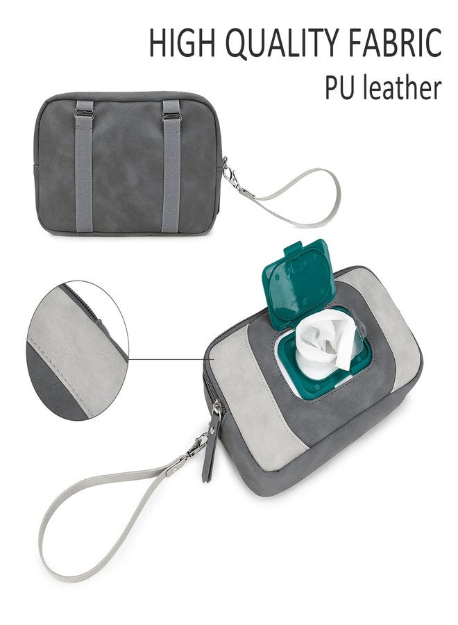 SONARIN Baby Wet Wipe Pouch,Portable Baby Wet Wipes Dispenser Holder Travel Wet Wipes Bag Container Reusable Baby Wipe Case Carrying Pouch for Baby and Adult(Grey) - Image 5